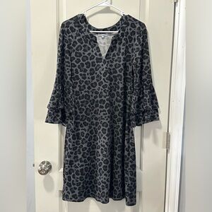 Mary Square Black Leopard Print Dress Size Small